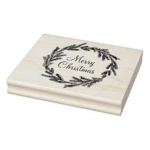 Tampons Encreurs Cabine rustique Joyeux Noël hiver Wreath Cadeau