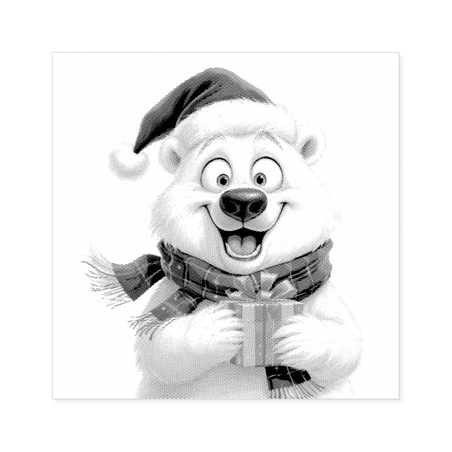 Tampons Encreurs Cadeau de Noël ours polaire mignon (Impression)