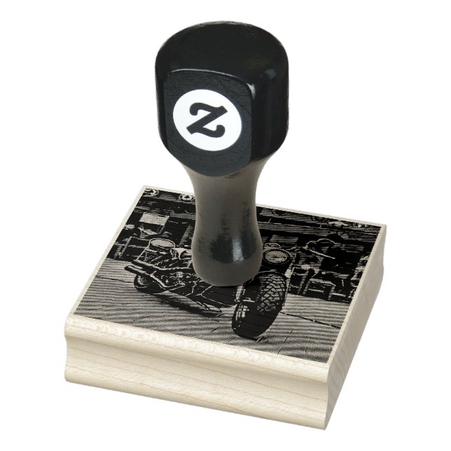 Tampons Encreurs cadeau motocyclette rétro (Tampon)