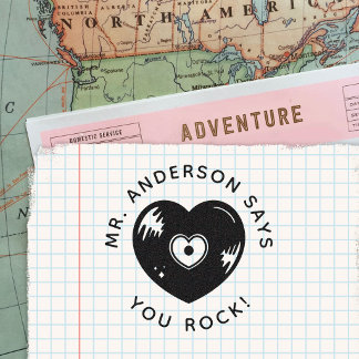 Tampons Encreurs Cadeau personnalisé pour enseignant You Rock pour 