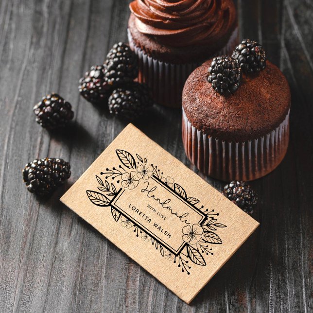 Tampons Encreurs Cadre Botanique dessiné à la main fait main avec a (Créateur téléchargé)