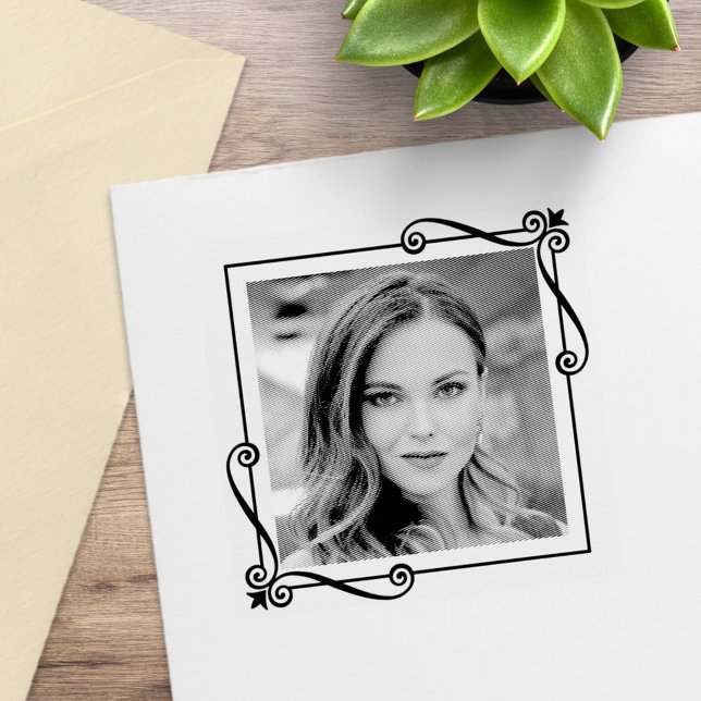 Tampons Encreurs Cadre Carré de virages de coin photo personnalisée (Créateur téléchargé)