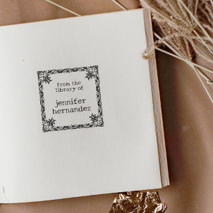 Tampons Encreurs Cadre de fleurs vintage simple de la bibliothèque 