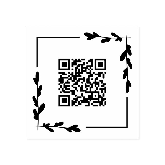 Tampons Encreurs Cadre de verdure carrée pour votre code QR (Impression)