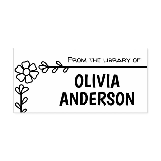 Tampons Encreurs Cadre fleur marais, livre de bibliothèque (Impression)