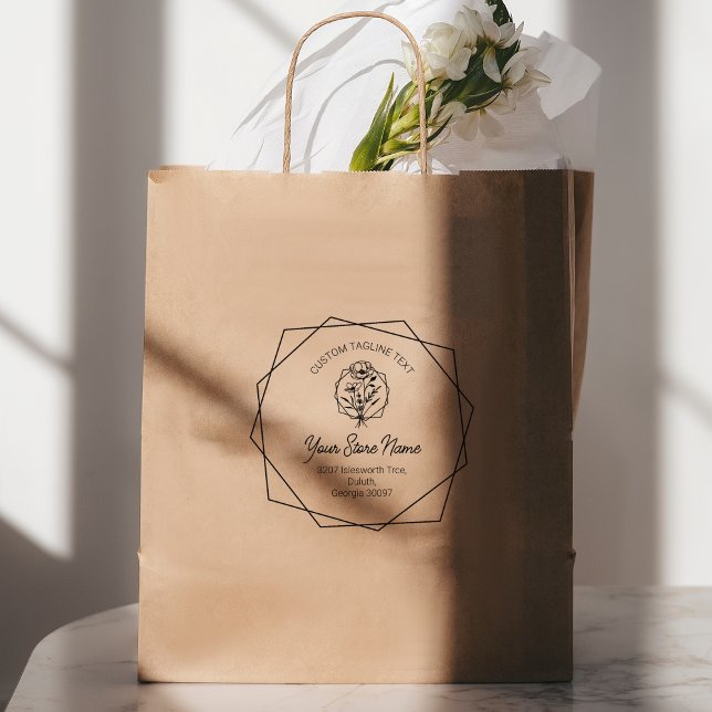 Tampons Encreurs Cadre fleur sauvage Chic Bracket, Élégant Script (Créateur téléchargé)