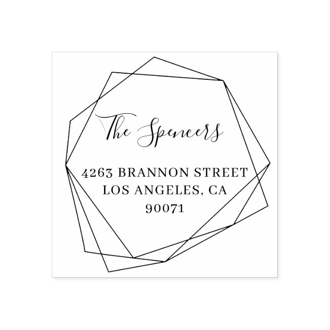 Tampons Encreurs Cadre géométrique moderne Nom de famille Adresse d (Impression)