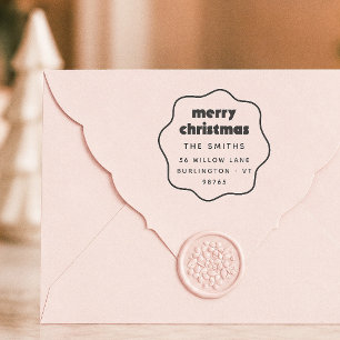 Tampons Encreurs Cadre ondulé gras Joyeux Noël Adresse de retour