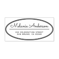 Cadre Ovale Moderne Cute Script Nom Adresse de ret