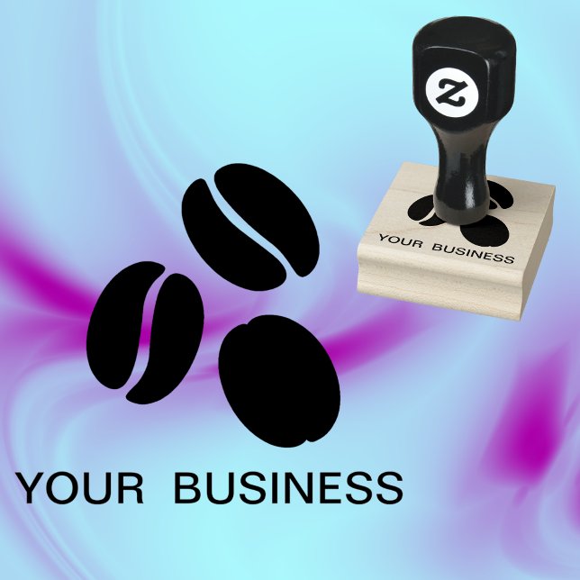 Tampons Encreurs café haricots boisson alimentaire avec texte (clear and clean, easily recognised industry/personal image)