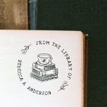 Tampons Encreurs Café & Livres Boho Ex Libris Personnel<br><div class="desc">Nous vous présentons notre tampon en caoutchouc personnalisable de bibliothèque personnelle Bohème Café & Livres, conçu pour ajouter une touche d'élégance confortable à votre bibliothèque personnelle. Ce tampon magnifiquement conçu présente une délicieuse illustration dessinée à la main d'une tasse de thé ou de café reposant sur une pile de livres...</div>