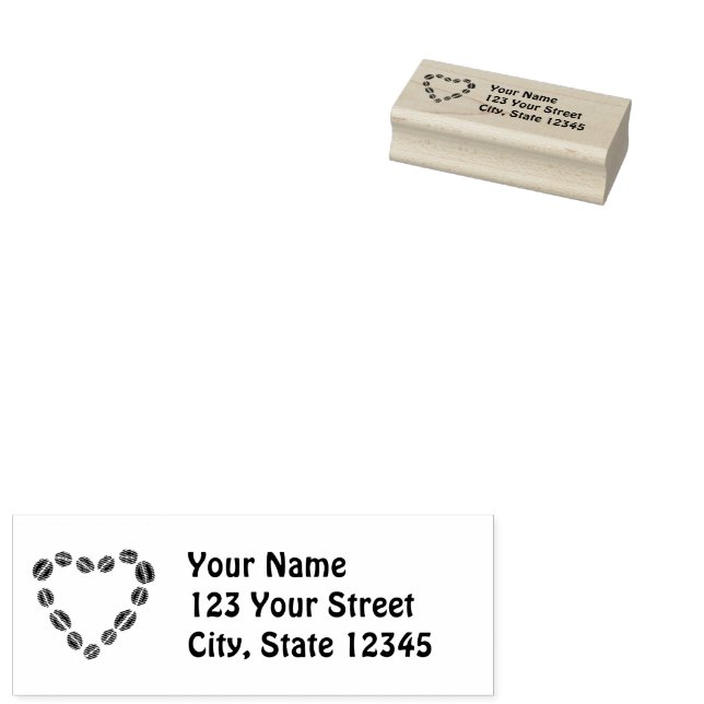 Tampons Encreurs Café Love Café Bean Heart (Tamponné)