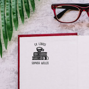 Tampons Encreurs Café vintage Livre personnalisé Ex Libris Biblioth