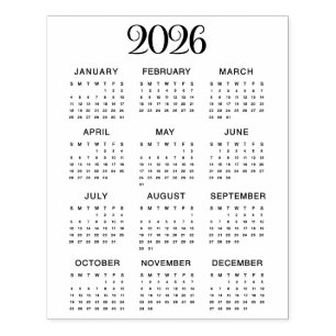 Tampons Encreurs Calendrier 2026 #1 Quatre rangées, trois colonnes