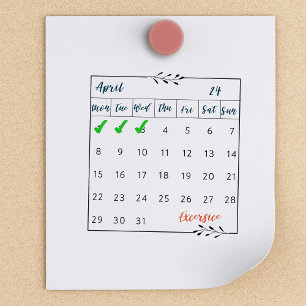 Tampons Encreurs Calendrier mensuel des journaux à puces Habit Trac