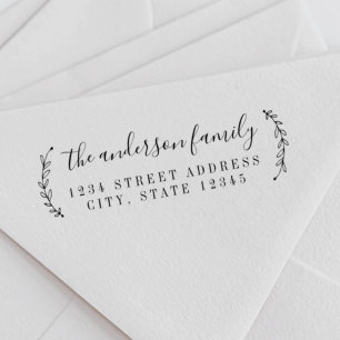 Tampons Encreurs Calligraphie botanique Nom de famille Adresse de r