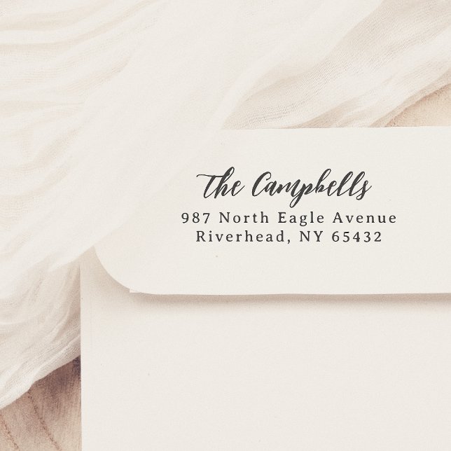 Tampons Encreurs Calligraphie de script Nom & Adresse élégante (Créateur téléchargé)