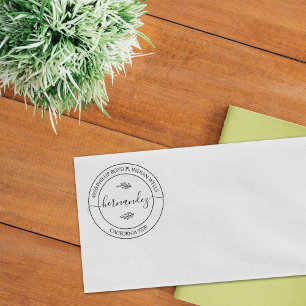 Tampons Encreurs Calligraphie moderne Adresse de retour personnalis