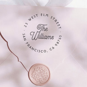 Tampons Encreurs Calligraphie moderne adresse de retour ronde