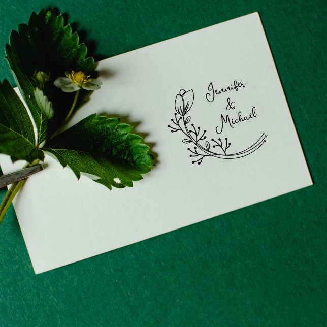 Tampons Encreurs Calligraphie moderne Mariage floral (Créateur téléchargé)