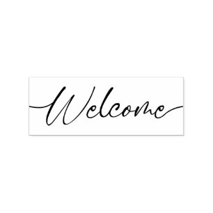 Tampons Encreurs Calligraphie typographique minimaliste Bienvenue