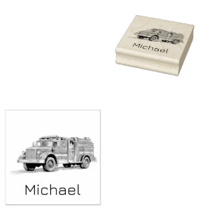 Tampons Encreurs Camion d'incendie moderne Nom personnalisé