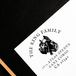 Tampons Encreurs Cane Corso Dog Nom de famille Adresse de retour