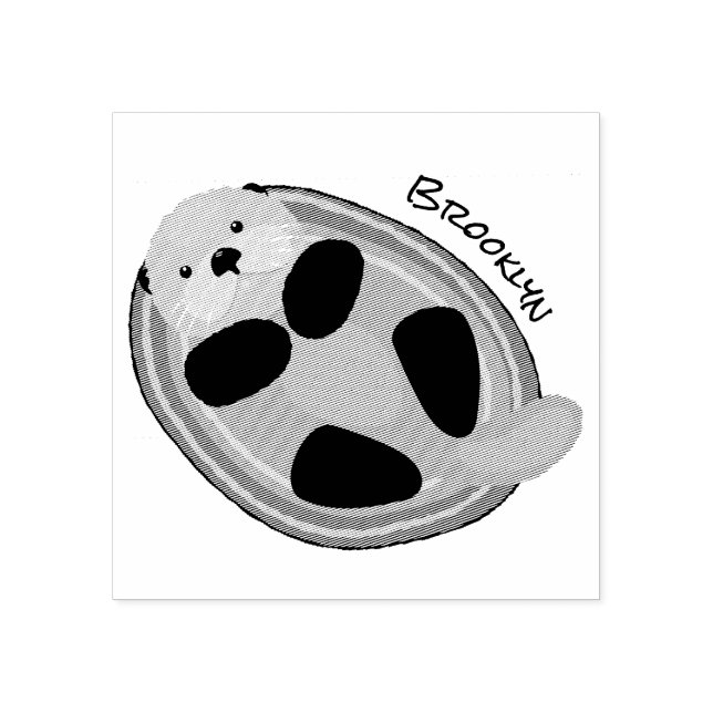 Tampons Encreurs Caricature bleu loutre de mer joyeux (Impression)