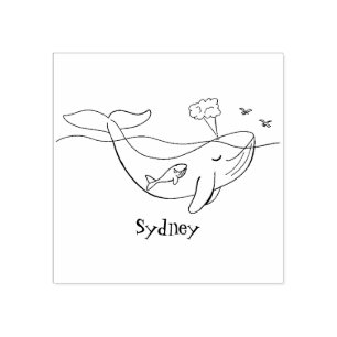 Tampons Encreurs Caricature de baleine mignonne et de baleine de ve
