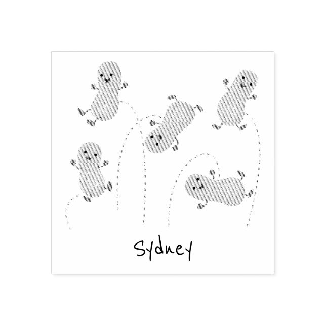 Tampons Encreurs Caricature de cacahuètes joyeux sautillant (Impression)