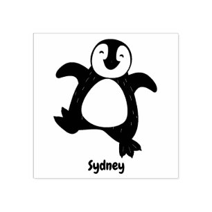 Tampons Encreurs Caricature de poussin de pingouin mignon et joyeus