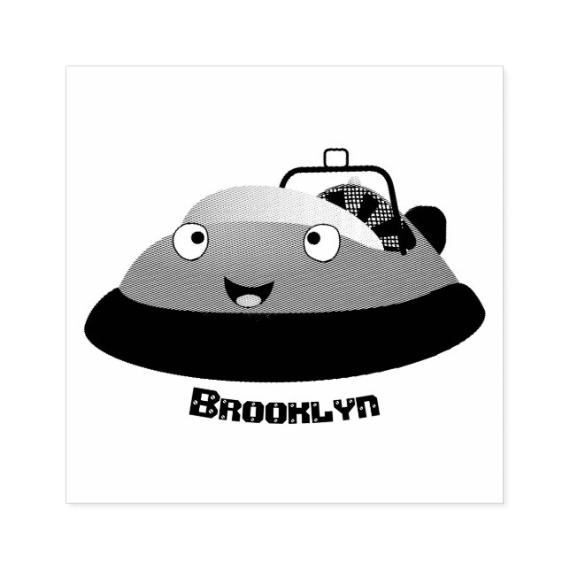 Tampons Encreurs Caricature d'hovercraft rouge joyeux (Impression)