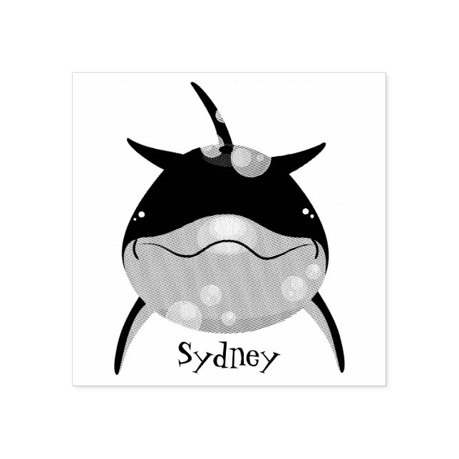 Tampons Encreurs Caricature joli dauphin kawaii kawaii (Impression)