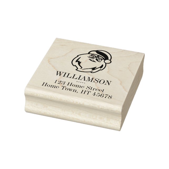 Tampons Encreurs Carré Holiday Père Noël Adresse de retour (Tampon)