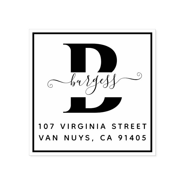 Tampons Encreurs Carré simple monographique manuscrit (Impression)