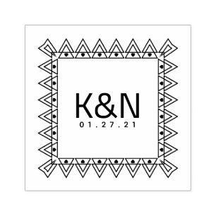 Tampons Encreurs Carré Triangle Mini Coeur Mariage initial du logo