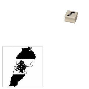 Tampons Encreurs Carte du Liban avec drapeau