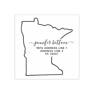 Tampons Encreurs Carte du Minnesota Adresse de retour de la famille