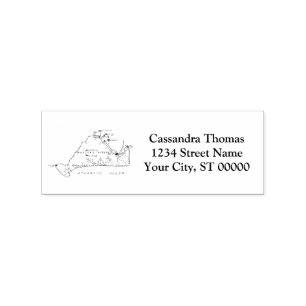 Tampons Encreurs Carte viticole de Martha's Vineyard #1 Nom Adresse