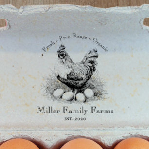 Tampons Encreurs Carton d'oeuf de poulet de la ferme vintage