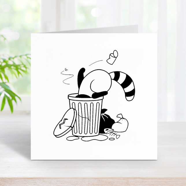Tampons Encreurs Cartoon Trash Can Raccoon (Créateur téléchargé)