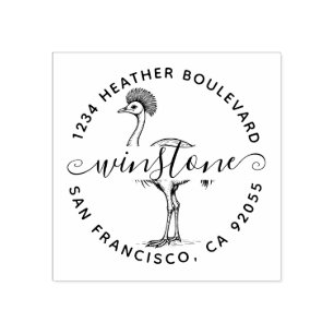 Tampons Encreurs Cassowary Bird Adresse de retour Nom de famille