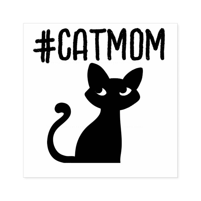 TAMPONS ENCREURS CAT MOM BLACK CAT RUBBER STAMP (Impression)