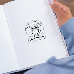 Tampons Encreurs Ce Livre Appartient À, Chouette Mignonne, Livre En