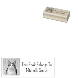 Tampons Encreurs Ce Livre Appartient À, Cute Cat Personnalisé