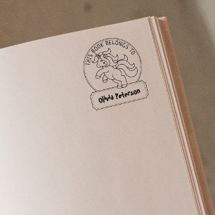 Tampons Encreurs Ce Livre Appartient À, Cute Unicorn, Child Book