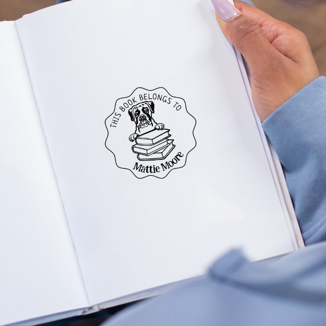 Tampons Encreurs Ce Livre Appartient À, Joli Livre Boxer (Créateur téléchargé)