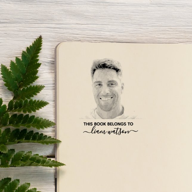 Tampons Encreurs Ce livre appartient à la photo personnalisée (Créateur téléchargé)