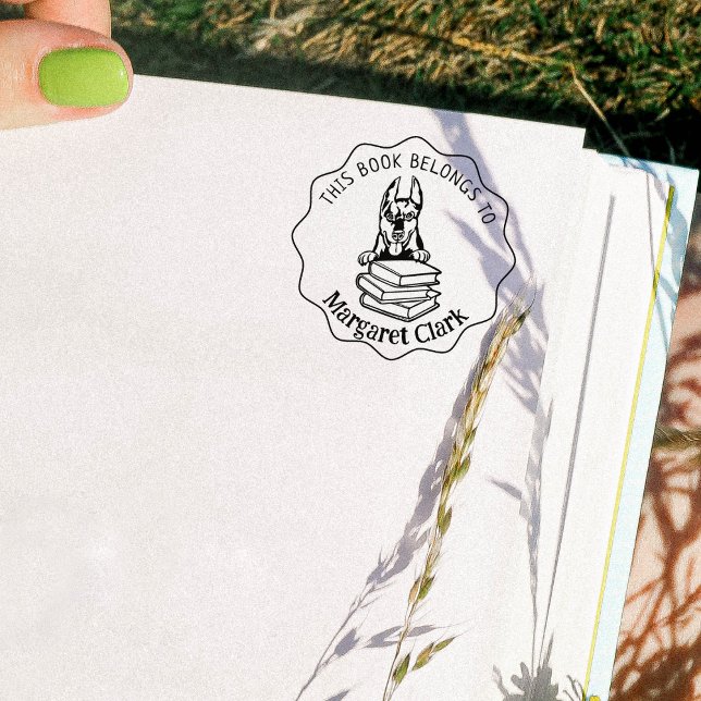 Tampons Encreurs Ce Livre Appartient À, Mignon Doberman (Créateur téléchargé)