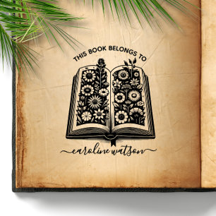 Tampons Encreurs Ce livre appartient au livre Floral Caoutchouc Tim